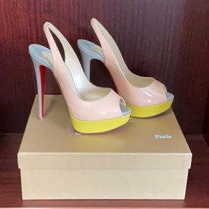 Christian Louboutin Lady Peep 150 Patent Leather slingback open toe high heels